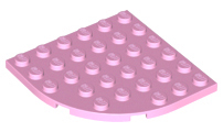 Plate Round Corner 6 x 6 in Bright Pink