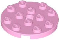 Plate Round 4 x 4 with Pin Hole in Bright Pink