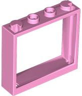Window 1 x 4 x 3 without Shutter Tabs in Bright Pink