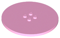 Plate Special Round 8 x 8 with 2 x 2 Center Studs with Groove in Bright Pink