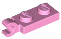 Plate Special 1 x 2 with Clip Horizontal on End in Bright Pink