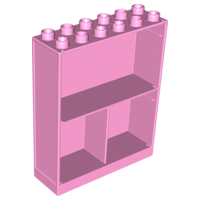 Duplo Building Wall 2 x 6 x 6 with 3 Cupboards in Bright Pink