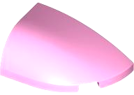 Brick Round, Curved Double 3 x 2 Beveled with Stud Notch Right in Bright Pink