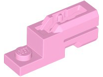 Launcher, Plate Special 1 x 2 with Mini Blaster Square in Bright Pink