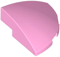 Brick Round Corner, Curved 3 x 3 x 1 Quarter Circle in Bright Pink