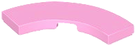 Tile 3 x 3 Curved, Macaroni in Bright Pink