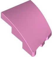 Brick Wedged, Curved 3 x 2 with Stud Notch Left in Bright Pink