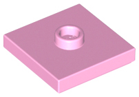 Plate Special 2 x 2 with Groove and Center Stud (Jumper) in Bright Pink