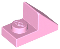 Brick Sloped 45° 2 x 1 with 2/3 Cutout [New Version] in Bright Pink