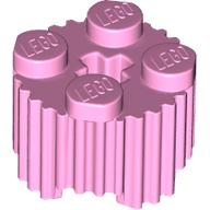 Brick Round 2 x 2 [Grill] in Bright Pink