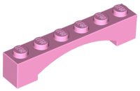 Brick Arch 1 x 6 Raised Arch in Bright Pink