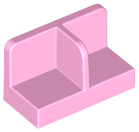 Panel 1 x 2 x 1 with Rounded Corners and Central Divider in Bright Pink