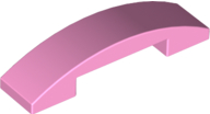 Brick Curved 4 x 1 Double, No Studs in Bright Pink