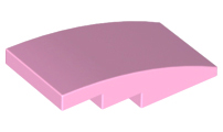 Brick Curved 4 x 2 No Studs in Bright Pink