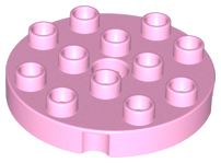 Duplo Plate Round 4 x 4 in Bright Pink