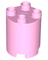 Duplo Brick Round 2 x 2 x 2 in Bright Pink
