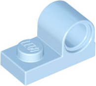 Plate Special 1 x 2 with Pin Hole on Top in Bright Light Blue