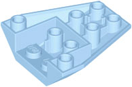 Brick Wedged, Sloped Inverted 4 x 4 Triple [4 Connections between Front Studs] in Bright Light Blue