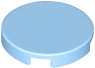 Tile Round 2 x 2 with Bottom Stud Holder in Bright Light Blue