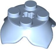Plant, Leaves, Round 2 x 2 x 2/3 with + Axle Hole and 4 Leaf Extensions in Bright Light Blue