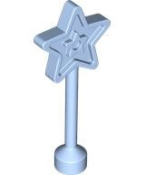 Duplo Wand, with 5 Pointed Star Top in Bright Light Blue