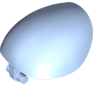 Large Figure Shoulder Cover, Armor, Round, Smooth with Bar in Bright Light Blue