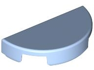 Tile Round 1 x 2 Half Circle in Bright Light Blue