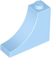 Brick Curved 1 x 3 x 2 Inverted [Inside Bow] in Bright Light Blue