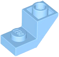 Brick Sloped Inverted 45° 2 x 1 with 2/3 Cutout in Bright Light Blue