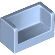 Panel 1 x 2 x 1 with Rounded Corners and 2 Sides in Bright Light Blue