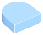 Tile Round 1 x 1 Half Circle in Bright Light Blue