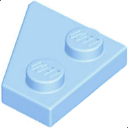 Wedge Plate 2 x 2 Right in Bright Light Blue
