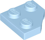 Wedge Plate 2 x 2 Cut Corner in Bright Light Blue