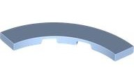 Tile 4 x 4 Curved, Macaroni in Bright Light Blue