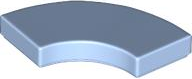 Tile 2 x 2 Curved, Macaroni in Bright Light Blue