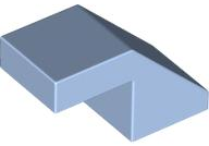 Brick Sloped 45° 2 x 1 with 2/3 Inverted Cutout and no stud in Bright Light Blue