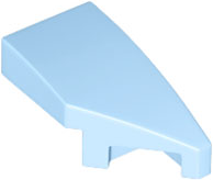 Brick Wedged, Curved 2 x 1 with Stud Notch Right in Bright Light Blue