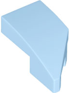 Brick Wedged, Curved 2 x 1 with Stud Notch Left in Bright Light Blue