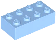 Brick 2 x 4 in Bright Light Blue