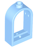Window 1 x 2 x 2 2/3 with Rounded Top in Bright Light Blue