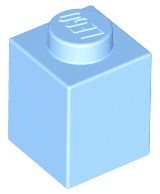 Brick 1 x 1 in Bright Light Blue