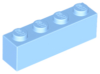 Brick 1 x 4 in Bright Light Blue