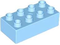 Duplo Brick 2 x 4 in Bright Light Blue