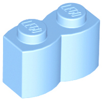 Brick Special 1 x 2 Palisade [aka Log] in Bright Light Blue