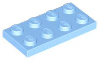 Plate 2 x 4 in Bright Light Blue