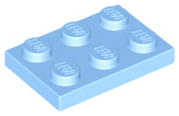 Plate 2 x 3 in Bright Light Blue