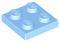 Plate 2 x 2 in Bright Light Blue