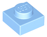 Plate 1 x 1 in Bright Light Blue