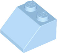 Brick Sloped 45° 2 x 2 in Bright Light Blue
