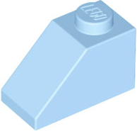 Brick Sloped 45° 2 x 1 with Bottom Pin in Bright Light Blue